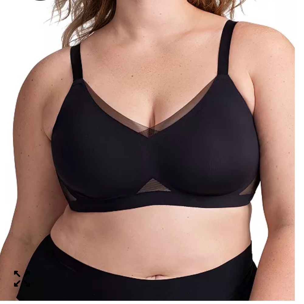 Honeylove LiftWear CrossOver Bra Black Size Medium Wire-Free Support